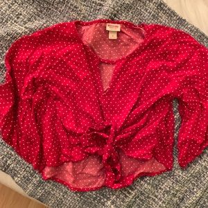 Red polka dot top